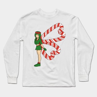 Candy Cane Fairy Elf Long Sleeve T-Shirt